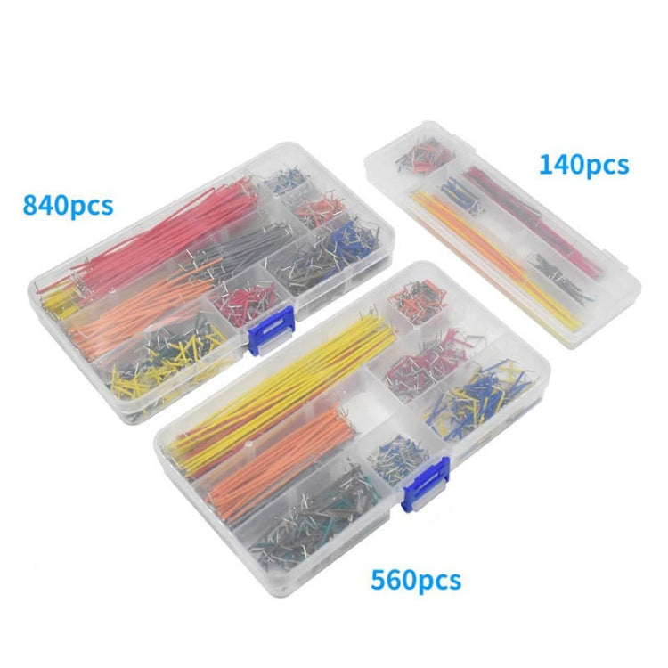 Kit de fios jumper em forma de U para breadboard sem solda, 14 comprimentos, 840 peças, 560 peças, 140 peças