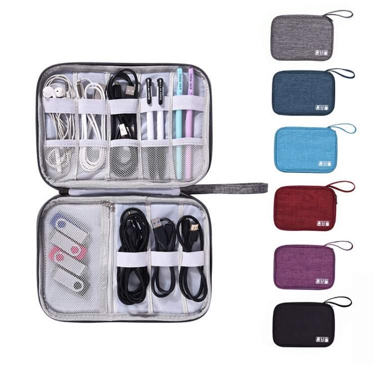 Caixa de Armazenamento para Cabo de Dados Impermeável Pacote Digital Caixa de Armazenamento para Carregamento e Auriculares Caixa Multiusos, Preto, Cinzento, Violeta, Vinho, Azul Céu, Azul Marinho