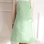 Kitchen Home Cooking Apron Restaurant Works Striped Cotton And Linen Apron, Red, Coffee, Blue, Green