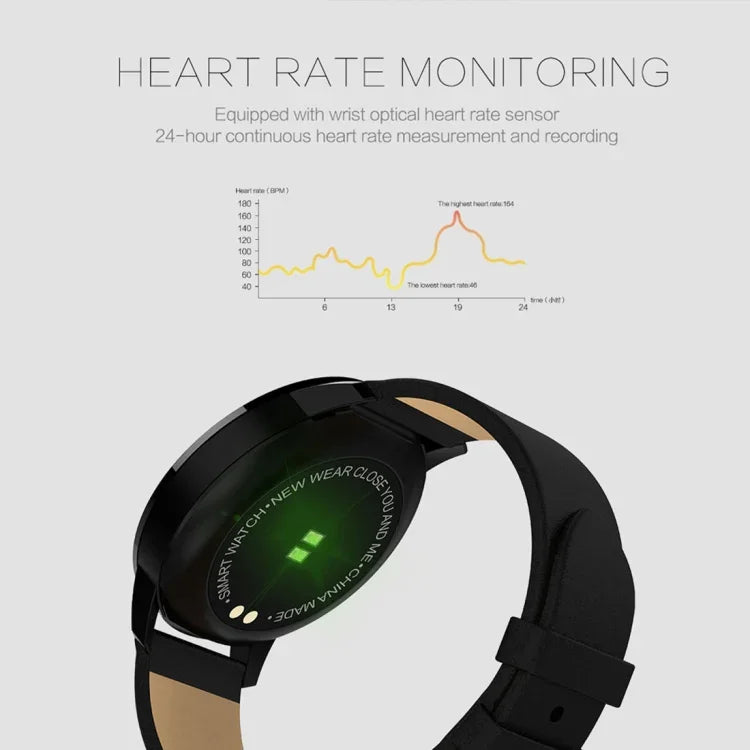 Q8 Smartwatch de Moda com Ecrã OLED a Cores IP67 à Prova de Água, Suporta Monitor de Frequência Cardíaca / Pressão Arterial Oxigénio / Rastreador de Fitness