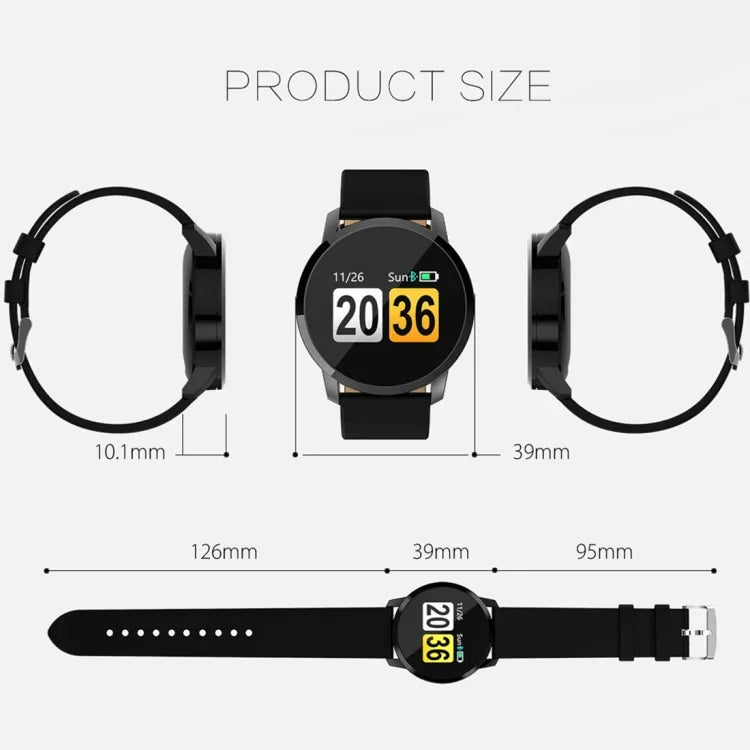 Q8 Smartwatch de Moda com Ecrã OLED a Cores IP67 à Prova de Água, Suporta Monitor de Frequência Cardíaca / Pressão Arterial Oxigénio / Rastreador de Fitness