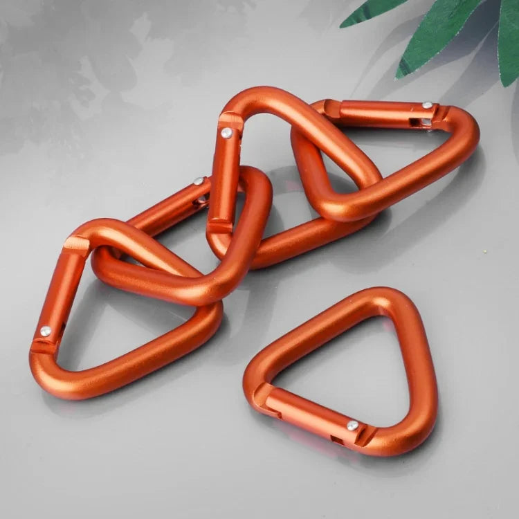 2 Peças Mosquetão Triangular para Camping, Caminhada, Chaveiro, Clipe de Fecho, Gancho para Chaleira, Acessórios Mosquetão