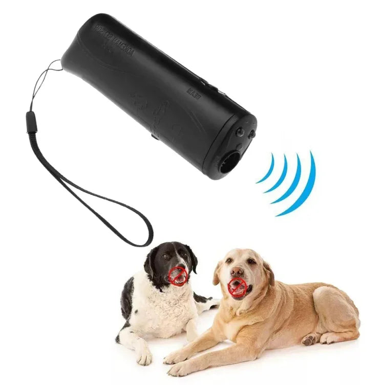 Lanterna LED Repelente Ultrassónico para Cães Treinador Portátil para Cães, Cabeça Única Preta, Cabeça Única Amarela, Duplo Preto