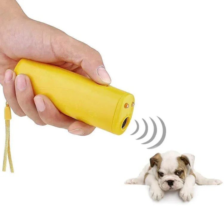 Lanterna LED Repelente Ultrassónico para Cães Treinador Portátil para Cães, Cabeça Única Preta, Cabeça Única Amarela, Duplo Preto