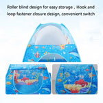 Brinquedo 3 em 1 Tenda Infantil Casa de Brincar Túnel Dobrável Piscina de Bolas de Tiro, Azul Mar, Mar Profundo