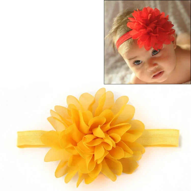 Faixa Elástica para Cabelo de Bebé Menina Faixa de Cabelo Infantil com Flor
