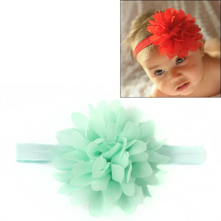 Faixa Elástica para Cabelo de Bebé Menina Faixa de Cabelo Infantil com Flor