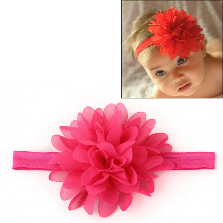 Faixa Elástica para Cabelo de Bebé Menina Faixa de Cabelo Infantil com Flor