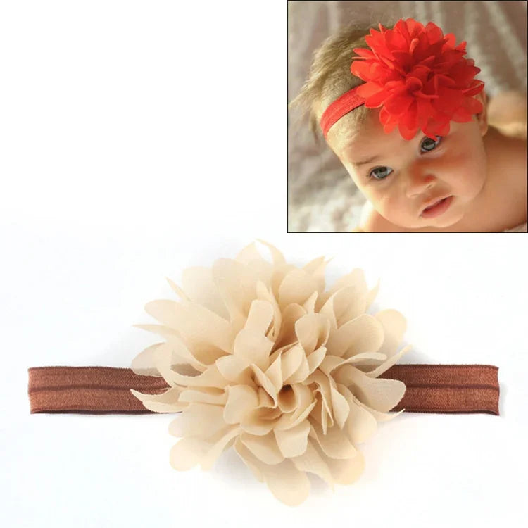 Faixa Elástica para Cabelo de Bebé Menina Faixa de Cabelo Infantil com Flor