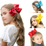 5 PCS Laços de Cabelo Grandes de Fita Sólida Colorida para Meninas Crianças 6 Polegadas