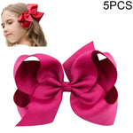5 PCS Laços de Cabelo Grandes de Fita Sólida Colorida para Meninas Crianças 6 Polegadas