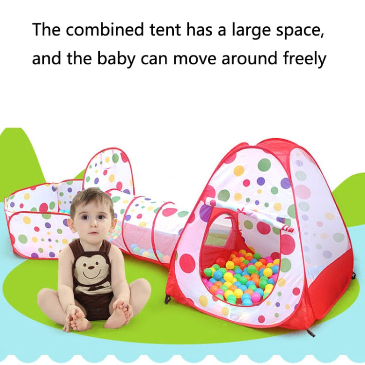 3 in 1 Children Tent Play House Tunnel Foldable Shooting Ocean Ball Pool Toy, Red