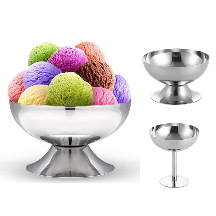 Stainless Steel Ice Cream Cup Ice Cream Goblet Bar Wine Glass, Specification：, A Short, B High