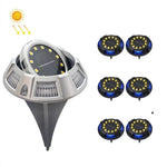 Outdoor Solar Underground Lamp Rotating Buried Lawn Lamp , Spec:, 12 LEDs White+Blue Light (Aluminum Shell), 12 LEDs Warm+Blue Light (Aluminum Shell), 12 LEDs White+Color Llight (Aluminum Shell), 12 LEDs Warm+Color Light (Aluminum Shell)