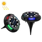 Outdoor Solar Underground Lamp Rotating Buried Lawn Lamp , Spec:, 12 LEDs White+Blue Light (Aluminum Shell), 12 LEDs Warm+Blue Light (Aluminum Shell), 12 LEDs White+Color Llight (Aluminum Shell), 12 LEDs Warm+Color Light (Aluminum Shell)