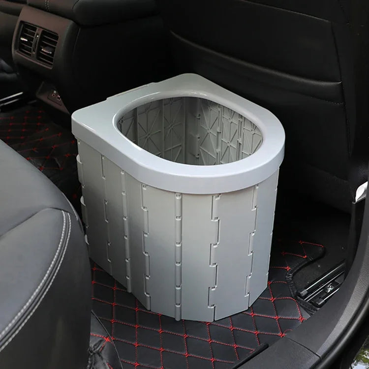 Sanita portátil integrada para carro, sanita dobrável para campismo ao ar livre e viagens de carro, sanita para carro (cinzento claro), sanita para carro (preto)
