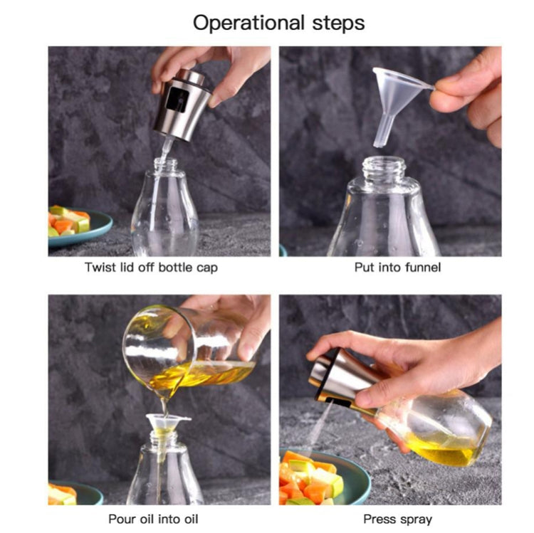 Garrafa de Vidro em Aço Inoxidável Frasco de Óleo para Cozinhar e Churrasco Pulverizador de Óleo Bule de Injeção de Óleo Garrafa de Spray de Óleo, Garrafa de Spray de Óleo