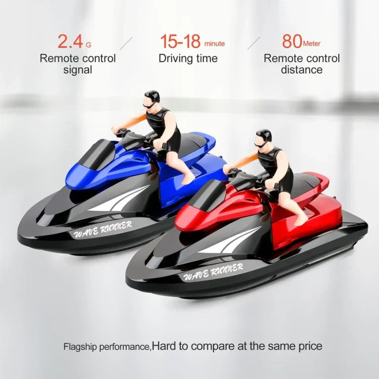 Barco de Alta Velocidade com Controlo Remoto 2.4G Modelo de Iate Elétrico para Crianças, Especificação, Bateria Única (Vermelho), Bateria Única (Azul)