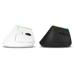 DELUX M618C Rato Vertical Sem Fios Bluetooth com 6 Teclas, 1600 DPI, Modo Duplo RGB, M618C (Branco), M618C (Preto)