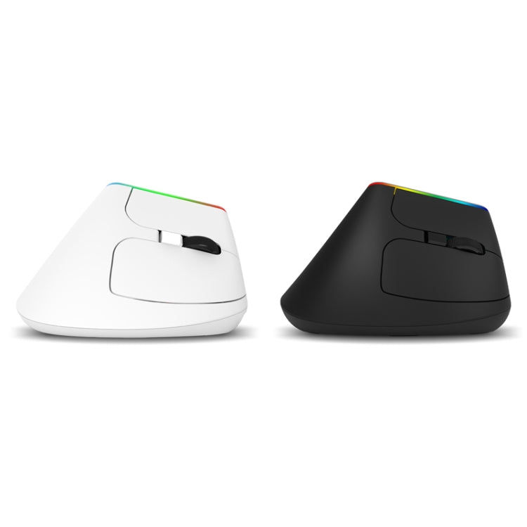 DELUX M618C Rato Vertical Sem Fios Bluetooth com 6 Teclas, 1600 DPI, Modo Duplo RGB, M618C (Branco), M618C (Preto)