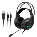 Smailwolf AK3 Auscultadores para Jogos com Fios Luminosos para Computador de Secretária, Estilo:, 3,5mm Duplo Plug Preto, USB Plug Único Preto