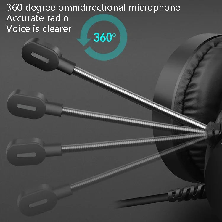 Smailwolf AK3 Auscultadores para Jogos com Fios Luminosos para Computador de Secretária, Estilo:, 3,5mm Duplo Plug Preto, USB Plug Único Preto