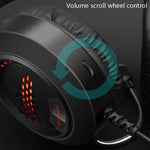 Smailwolf AK3 Auscultadores para Jogos com Fios Luminosos para Computador de Secretária, Estilo:, 3,5mm Duplo Plug Preto, USB Plug Único Preto