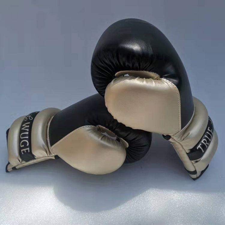 Luvas de Boxe Sanda para Luta Livre com Meio Dedo, Preto Dourado
