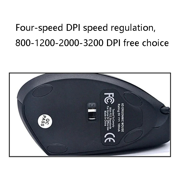 JSY-5 Rato USB Com Fios com 6 Teclas, Laser, Rato Óptico Vertical