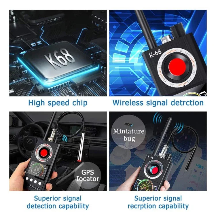 K68 Detector de Câmara Anti-Gravação Secreta Anti-Localização Detecção Automática Anti-Escuta e Anti-Monitorização, K68