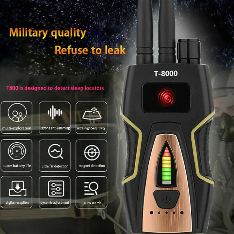 Detector de Sinal Sem Fios T8000 Instrumento de Defesa GPS Localizador de Câmara Anti-Fotografia Secreta Anti-Rastreamento