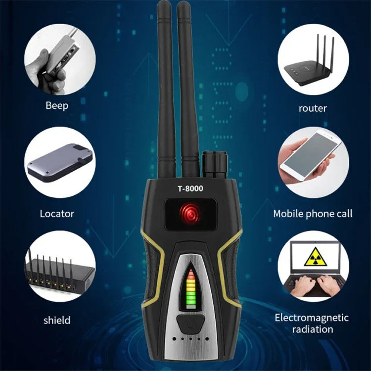 Detector de Sinal Sem Fios T8000 Instrumento de Defesa GPS Localizador de Câmara Anti-Fotografia Secreta Anti-Rastreamento