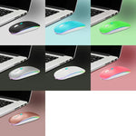 Y20 Rato Sem Fios para Portátil com 4 Teclas, Iluminação Colorida, Carregamento, Silencioso, 2.4G + Bluetooth (Prateado)