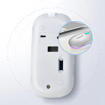 Y20 Rato Sem Fios para Portátil com 4 Teclas, Iluminação Colorida, Carregamento, Silencioso, 2.4G + Bluetooth (Prateado)