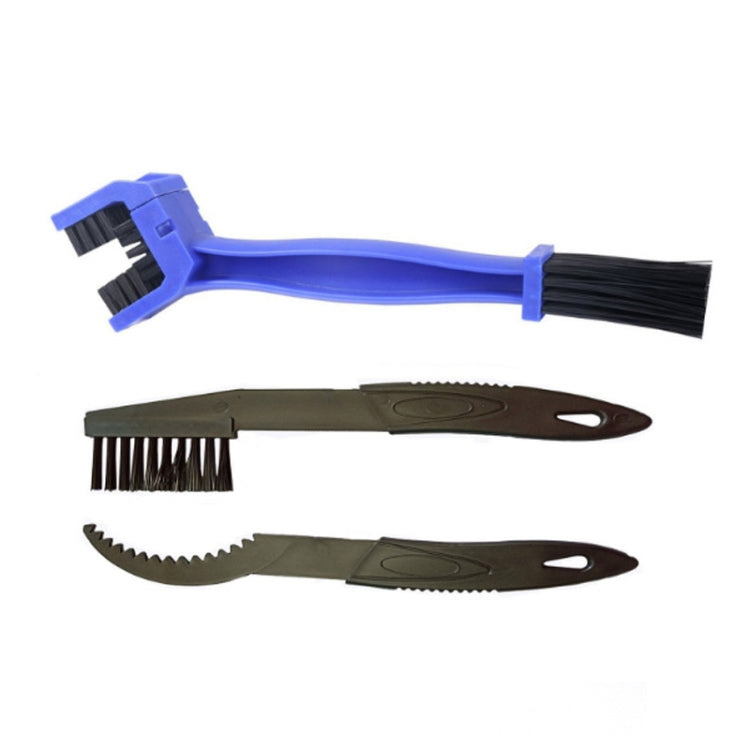 Conjunto de 1 Escova de Limpeza BG-7168 para Bicicleta e Motociclo com Escova de Corrente Três Lados, Cor: Azul + Escova Pequena, 5 PCS Vermelho, 5 PCS Azul, 5 PCS Preto, Vermelho + Escova Pequena, Azul + Escova Pequena