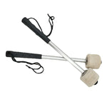 Acessórios de Percussão Baquetas Antiderrapantes em Aço Inoxidável com Feltro de Lã para Prática de Bateria, Martelos para Bateria