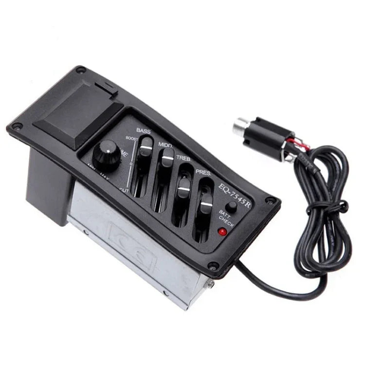 EQ-7545R Equalizador de Quatro Bandas para Guitarra EQ Captador Modificado de Madeira para Guitarra, Acessórios para Instrumentos, EQ-7545R
