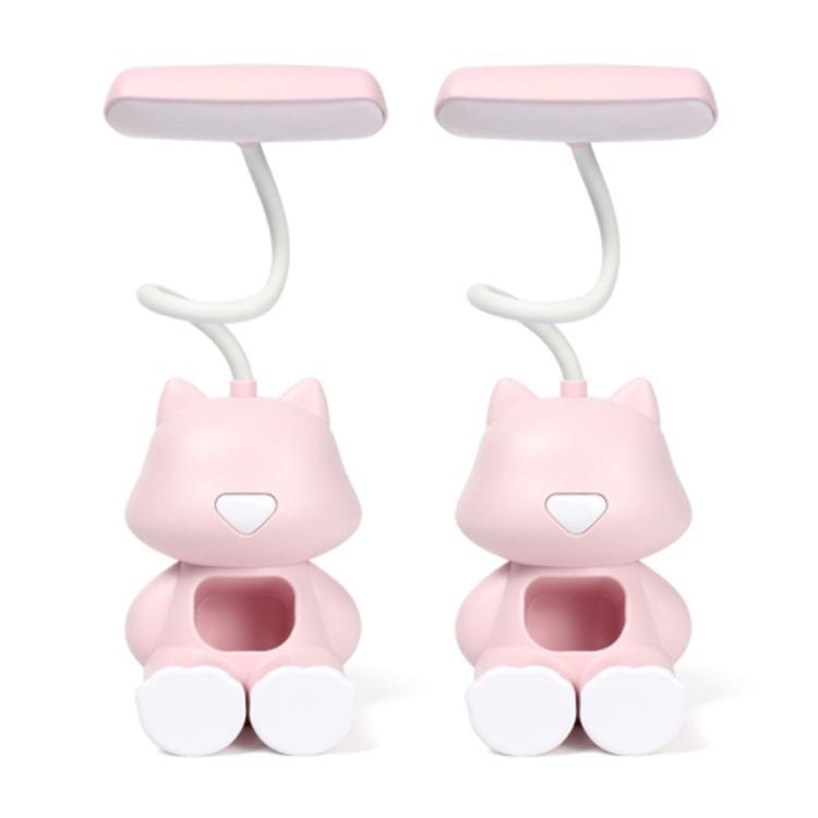 2 Peças FY6601 Suporte para Canetas de Cartão Candeeiro de Leitura LED com Proteção para os Olhos para Dormitório de Estudante, Rosa, Azul, Verde