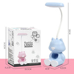 2 Peças FY6601 Suporte para Canetas de Cartão Candeeiro de Leitura LED com Proteção para os Olhos para Dormitório de Estudante, Rosa, Azul, Verde