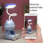 2 Peças FY6601 Suporte para Canetas de Cartão Candeeiro de Leitura LED com Proteção para os Olhos para Dormitório de Estudante, Rosa, Azul, Verde