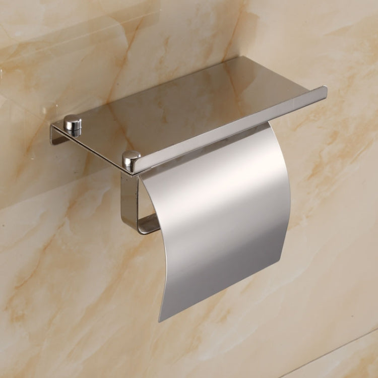 4103 Suporte de Papel em Aço Inoxidável para Rolo, Suporte para Toalhas de Papel para Telefone Móvel, Suporte para Casa de Banho de Hotel, Cor:, Espelho, Preto