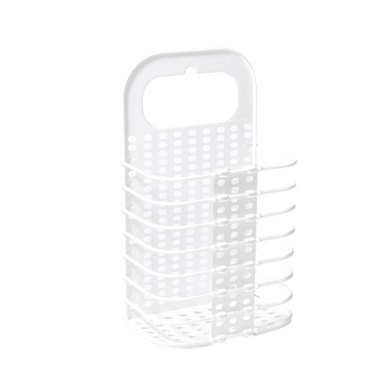 Cesto Dobrável para Roupa Suja Montado na Parede para Casa de Banho Sem Perfuração, Cesto de Armazenamento para Brinquedos, Branco, Cinzento