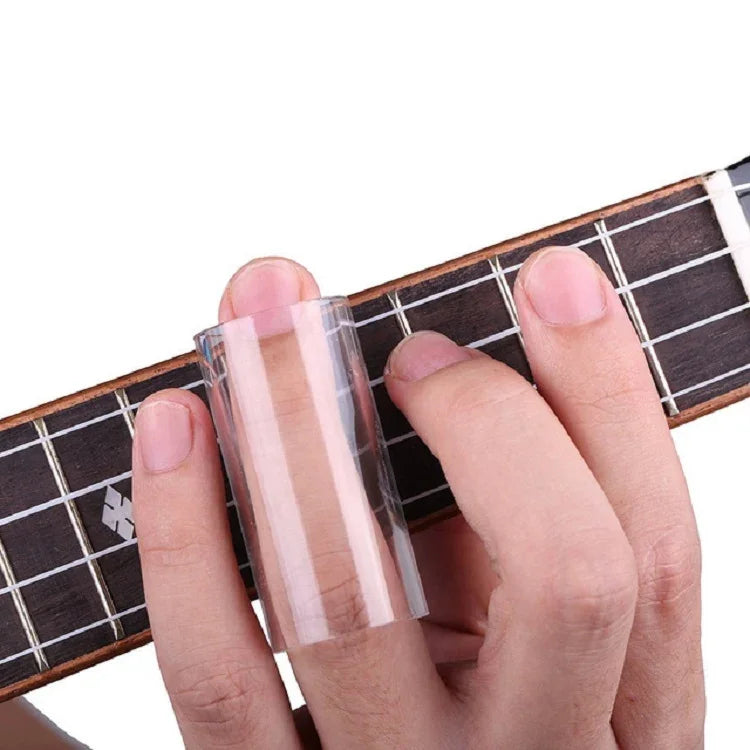 M02219 Conjunto 4 em 1 Barra Deslizante em Plexiglass + Barra Deslizante em Aço Inoxidável + Palheta de Dedo para Guitarra em Celulóide + Caixa de Plástico, Barra Deslizante em Plexiglass