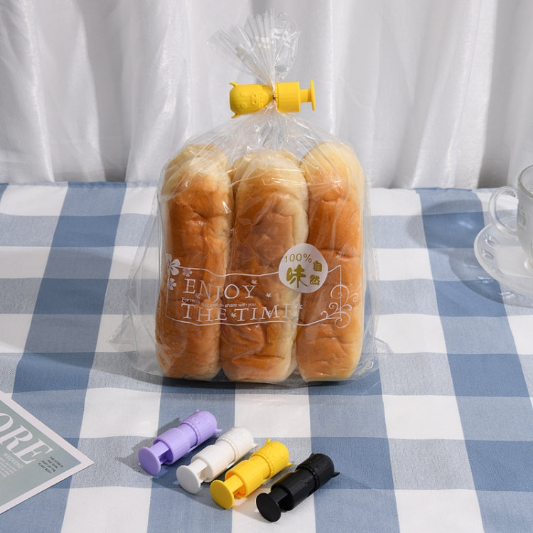 10 PCS H011 Clipe Elástico para Conservação e Vedação de Alimentos e Snacks, Roxo, Branco, Verde, Preto, Amarelo