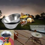 Campingmoon S220 Tigela Portátil Exterior em Aço Inoxidável Espessado Talheres Multiuso para Campismo