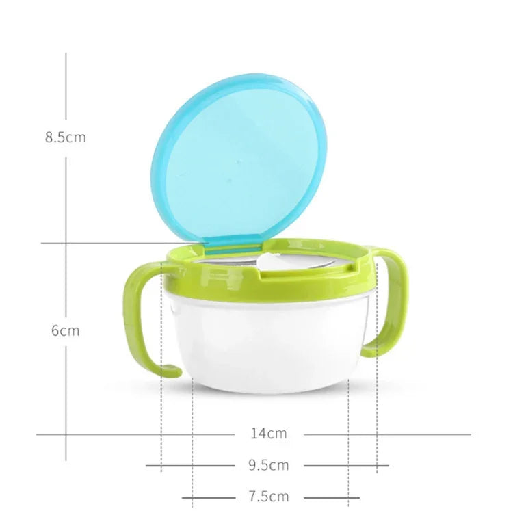 Tigela de Snacks para Bebé Pratos de Armazenamento de Comida para Crianças Anti-Derrame Prato de Alimentação Sólida para Bebé com Rotação de 360 Graus Talheres para Alimentação de Bebé