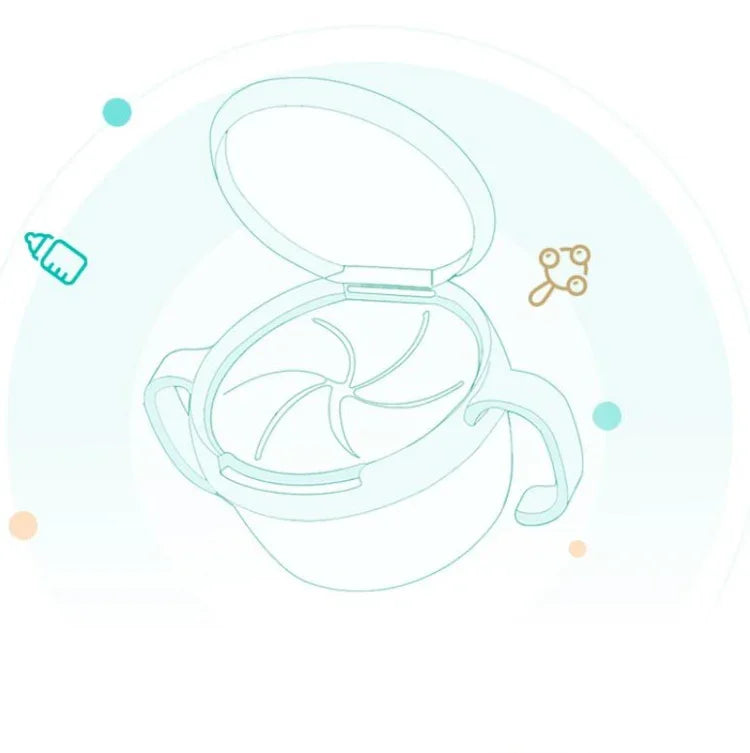 Tigela de Snacks para Bebé Pratos de Armazenamento de Comida para Crianças Anti-Derrame Prato de Alimentação Sólida para Bebé com Rotação de 360 Graus Talheres para Alimentação de Bebé
