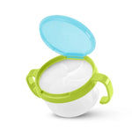 Tigela de Snacks para Bebé Pratos de Armazenamento de Comida para Crianças Anti-Derrame Prato de Alimentação Sólida para Bebé com Rotação de 360 Graus Talheres para Alimentação de Bebé