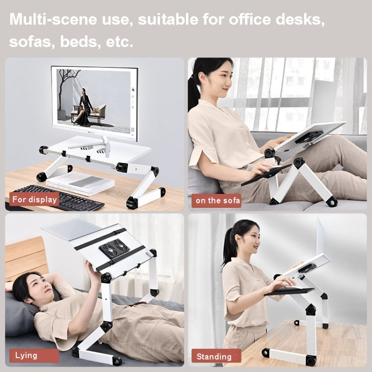 Oatsbasf Folding Computer Desk Laptop Stand Foldable Lifting Heightening Storage Portable Rack,Style:, L01 Black, L02 White, L02  Black