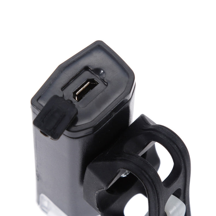 Conjunto de Luzes Recargáveis USB para Bicicleta Impermeável, Farol e Luz Traseira para Bicicleta, Farol + Luz Traseira (Preto)